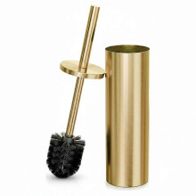 Gold Toilet Brush and Holder Set - Stainless Toilet Bowl Brush and Holder Dense Bristles for Through Cleaning