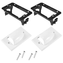 Single Gang Bundled Cable Wall Plate 1-Gang Recessed Low Voltage Cable Plate with Mounting Bracket (2-Pack, White)