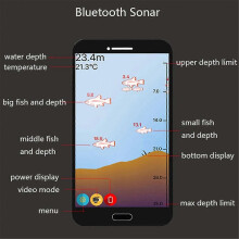 Trådlös Bluetooth Smart Sonar Fisksökare 36m/118ft Fisksökare Bärbar Utomhus Fiskeutrustning för iOS