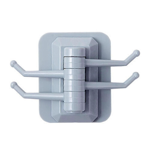 Hook Strength Household Portable Punching-Free Hook Multifunctional Foldable and Rotatable Hook Frame Wall Hook Blue