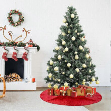 Christmas Small Tree Skirt, 36 Inch Sequin Tree Skirt for Tree Sparkle Xmas Tree Mat for Christmas Decorations Red