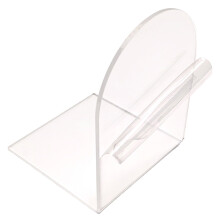 Acryl-Bücherständer, Buchstützen zum-Klar und weiß 12x10x15,5cm