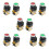 10Pcs 22mm Mount 10A 380V DPST Red Green Momentary Push Button Switch 1