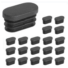 100 Pcs 15x30mm Oval Plastic End Caps for Furniture Feet, Chair Legs, Tubes, Pipes - TUK
