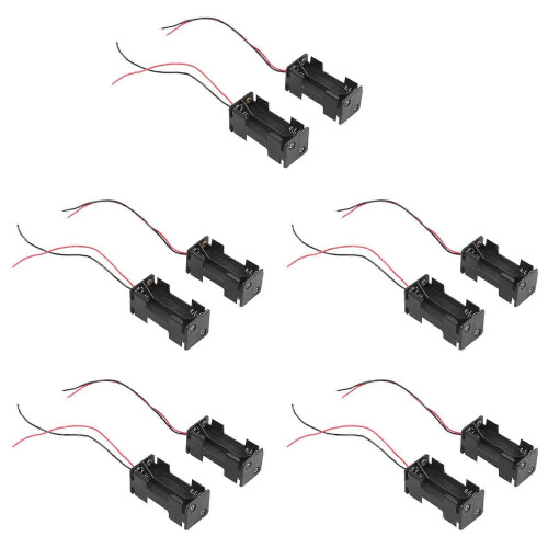 10 τεμάχια μαύρη θήκη μπαταριών 2 στρώσεων 4 x 1.5V AAA με καλώδια