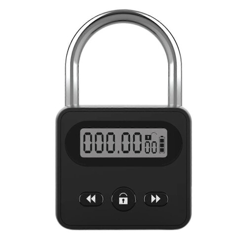 Timer Padlock LCD Display Backlight 999 Hours Max Timing Super Long Standby Anti-Addiction Electronic Backpack Lock A
