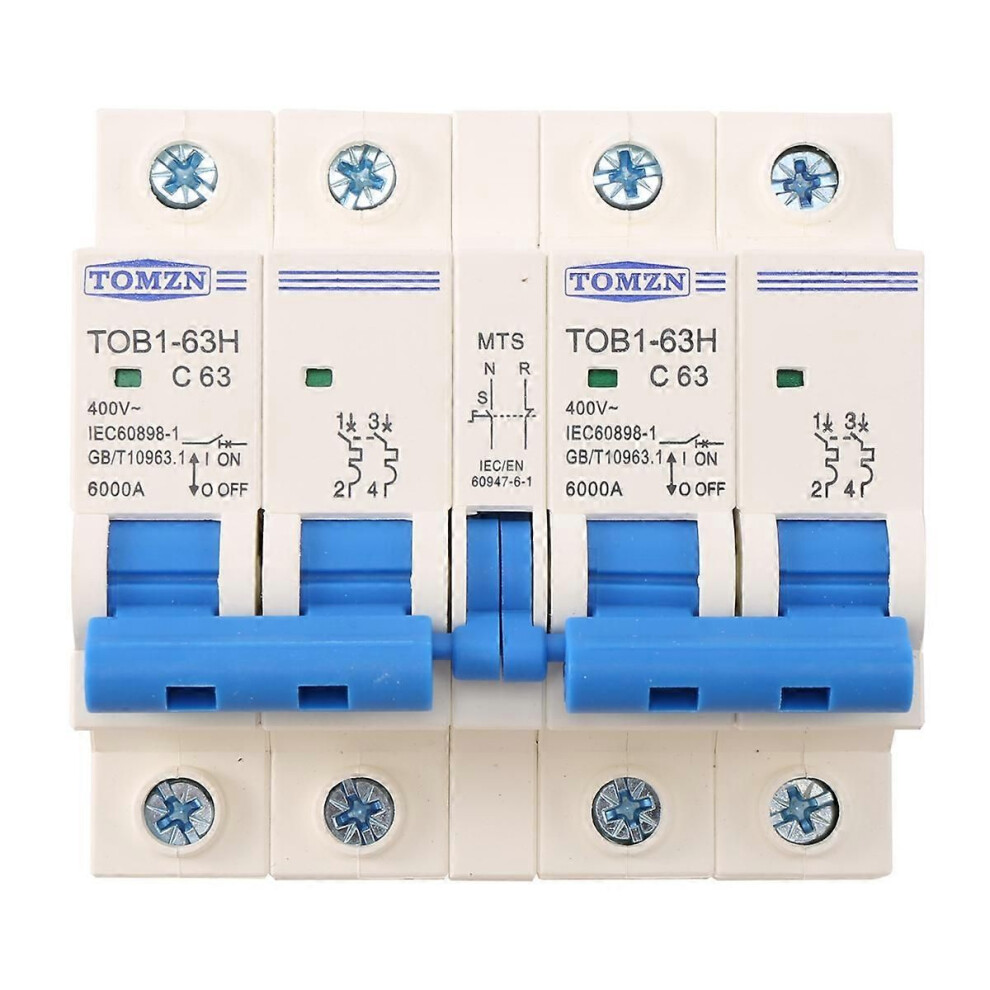 Tomzn 2P+2P Mts Tomzn Ac Dual Power Manual Fer Switch Circuit Breaker Mcb 50Hz/60Hz, 40A 9409192761422
