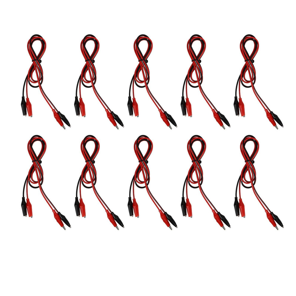 10 Pcs Double Ended Alligator Clips Electrical Test Leads For Labs Shops Schools Homes 0.5M/1.6Ft 9409192838704