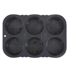 Stampo per panini per hamburger a 6 cavità, pieghevole e riutilizzabile, stampo per pane in silicone