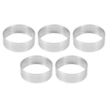 16Pack 6cm Circular Tart Rings Dessert Stainless Steel Perforation Fruit Pie Cake Mousse Mold Kitch