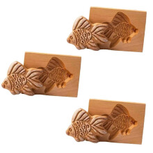 Stampo per biscotti in legno con rilievo, stampo per biscotti in legno 3D a forma di animale e pesce