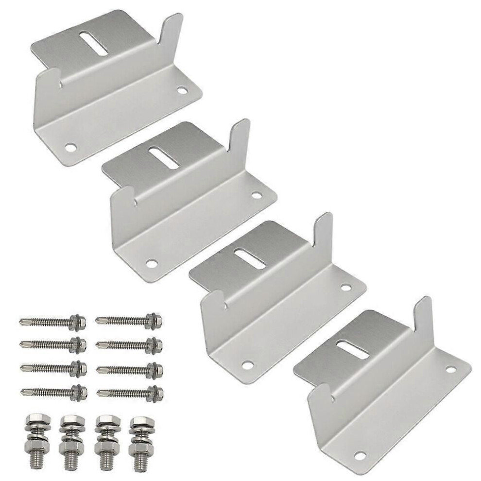 4Pcs Solar Panel Z Brackets Mount Aluminum Alloy Photovoltaic Panel Mounting Bracket Screw Kit For Rv Trailer Boat Roof 9409192762948
