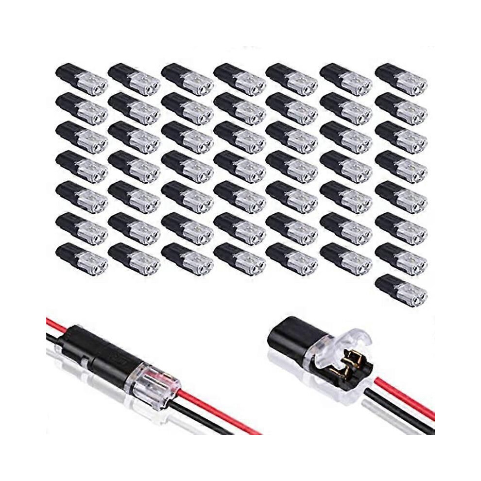 50Pcs Double-Wire Plug-In Connector With Locking Buckle,Pluggable Connectors 2 Pin 2 Way Universal Compact Wire Terminal 9409192761712
