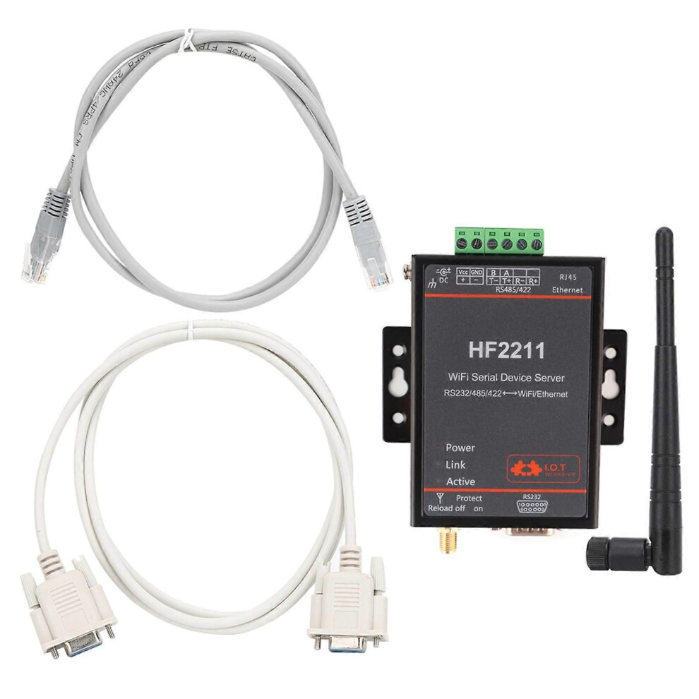 Hf2211 Serial Server Rs232/485/422 To Wifi & Ethernet Dtu Network Communication 5-36Vdc 9409192826954