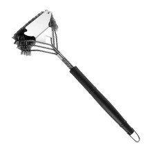 BBQ Grill Brush Stainless Steel Grill Cleaning Brush Ergonomic Safe Accessories for Porcelain Cleaner Outdoor Non-Slip