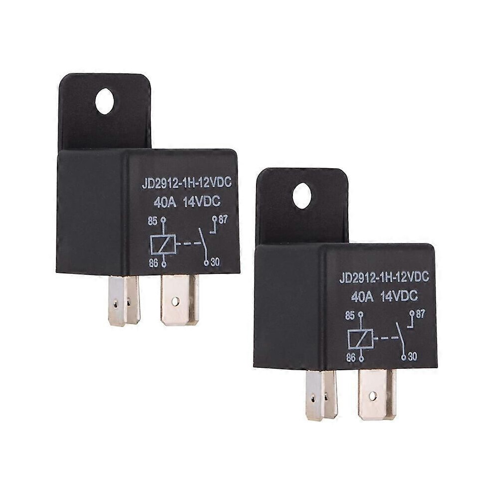 2 Packs Of Relays 4-Pin 12V 40A Relay Kit Spst Model: Jd2912-1H-12Vdc 9152359637244