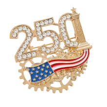 Stilvolle Legierungsbrosche zum 250. US-Geburtstag mit