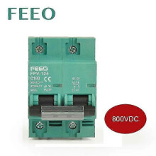 Interruptor automático MCB FEEO 2P 80A 100A 125A DC 800V para sistemas fotovoltaicos solares, curva