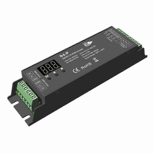 D4-P 4 καναλιών PWM σταθερής τάσης DMX &RDM LED αποκωδικοποιητή ε
