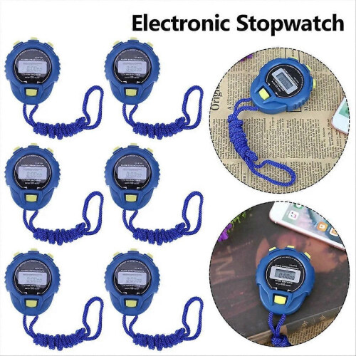 6PCS LCD Electronic Stopwatch Chronograph Digital Timer Sport Counter Odometer Watch 2