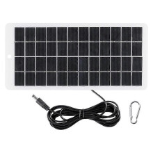 Pannello solare in polisilicio da 5W 12V con porta CC, compatibile con batteria da 3,7V.