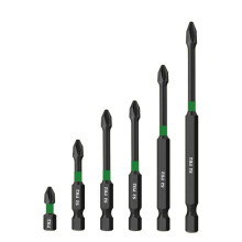 12 St Magnetiska Skruvmejselbitsset, S2 Legerat StåLmaterial Slagskruvmejselbitar, 1/4 Tums Sexkantskaft (25-150 Mm)