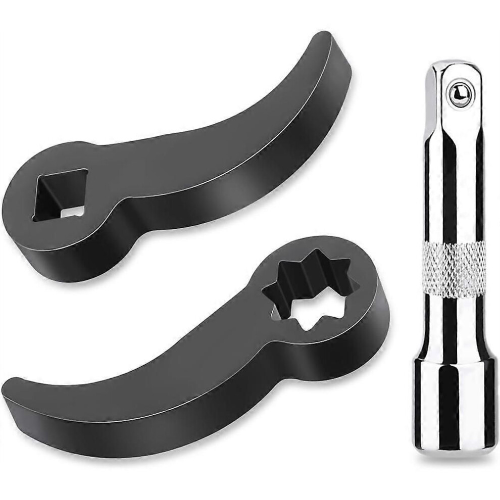 3 Pcs Pry Bar Wrench Adaptor Head, Crowbar Adapter Head Tool With 3/8" Extension Bar, For Tight Spaces 9409192760463