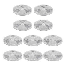 10 Pack Front Round Reflector compatible Driveway Fence Gate Posts Trailers Reflectors with Center Mounting Holes White