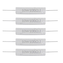 5 Stück 10W Watt 100 Ohm 5% axiale drahtgewickelte Zementwiderstände