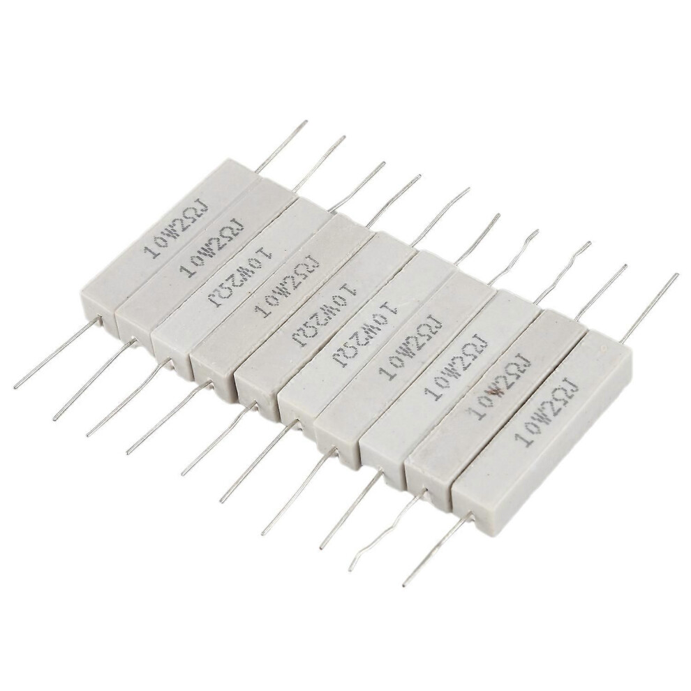 10 Pcs Wire Wound Ceramic Cement Resistor 2 Ohm 10W Watt 9409192829368
