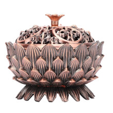 Zinc Alloy Lotus Incense Burner Home Decor 7 x 5cm Incense Stick Holder (Copper)