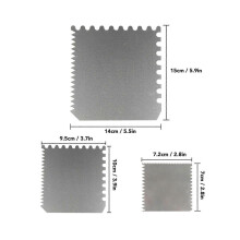 3 Pieces Serrated Clay Scrapers Multipurpose Stainless Steel Rib Scraper Tool for Pottery Sculpture Modeling Texturing