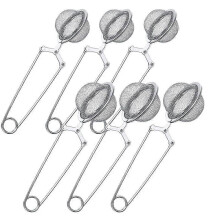 6-teiliges Tee-Ei-Set mit losen Teeblättern, Teesiebkugel, Löffel, Edelstahl-Teefilter