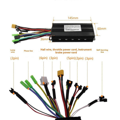 Ebike Sine Wave Waterproof Controller 36V/48V 30A 750W 1000W Three-Mode Controller with S861 Displa 1