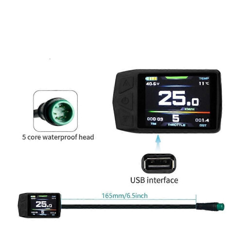 Ηλεκτρικό Ποδήλατο KT-TF01U Μετρητής Οθόνης LCD 24V 36V 48V Αδιά 1