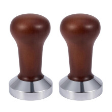 2x Kaffeetamper mit Holzgriff für Barista-Espressomaschinen (51 mm) für Kaffee- und Espressopulver