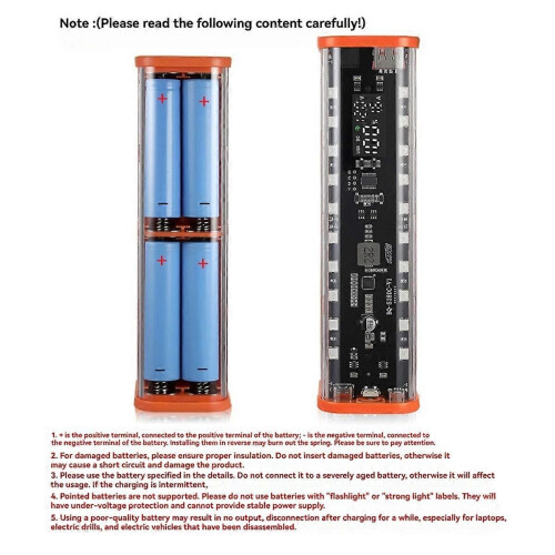 Θήκη Power Bank 18650 με 8 υποδοχές, γρήγορη φόρτιση 22,5W, κουτί 1