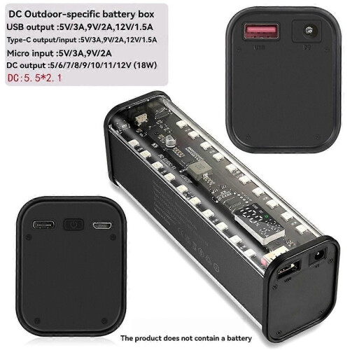 Θήκη Power Bank 18650 με 8 υποδοχές, γρήγορη φόρτιση 22,5W, κουτί 2