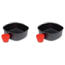 2X Non-Stick Baking Pan compatible Airfryer,Power Airfryer,Silicone Oven Mitts Accessories