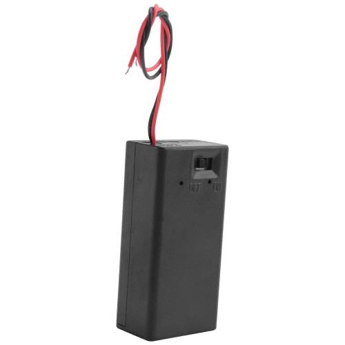 Black Plastic Storage Pair SBH-9V Batteries Switch Battery Holder Case Box 2