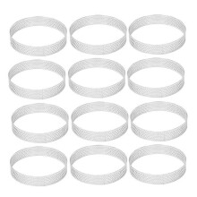 12 anelli circolari per crostate da 10 cm con fori, in acciaio inossidabile, per torte di frutta, quiche,