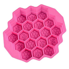 Honeycomb Silicone Soap Mold 19-Hole Baking Cake Mold Bakeware for Family or Friends Party (Rose Re