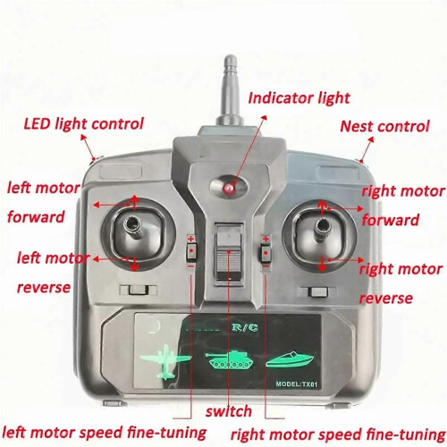 Large Power Transmitter Receiver Kit Radio System Remote Controller for RC Bait Boat DIY Control Di 2