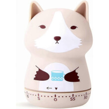 Cute 60-Minute Mechanical Kitchen Timer for Cooking, Reading & Sports - Perfect for Kids (Snow Wolf)