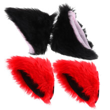 4Pièces Oreilles De Chat Amovibles En Peluche Pour Casque Et