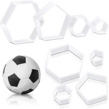 Tagliabiscotti a forma di pallone da calcio, tagliabiscotti esagonali per torte in pasta di zucchero