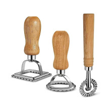 Ravioli-pastasnijderset, ravioli-stempelmaker met houten handvat, geschikt voor ravioli, pasta, dumplings