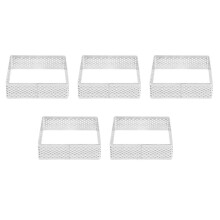 Moldes para tartaletas de acero inoxidable compatibles con anillo, forma cuadrada, círculo para pasteles,