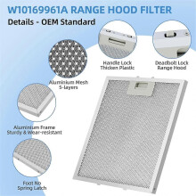 3 pezzi W10169961A Filtro cappa compatibile con cappa aspirante Jenn Air Filtro di ventilazione in alluminio