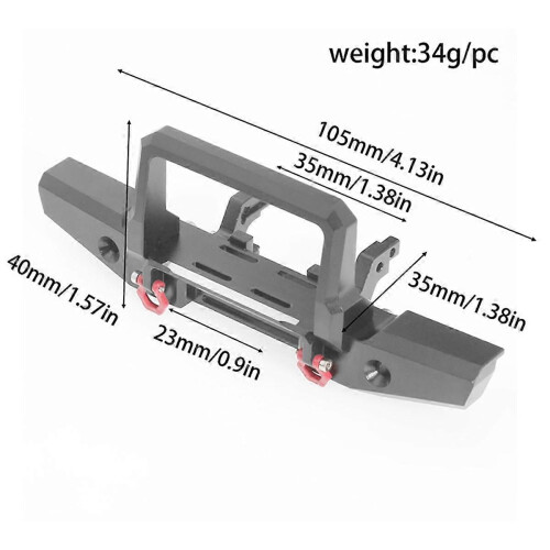 Για TRX4M Μεταλλικός μπροστινός προφυλακτήρας B με γάντζ 2